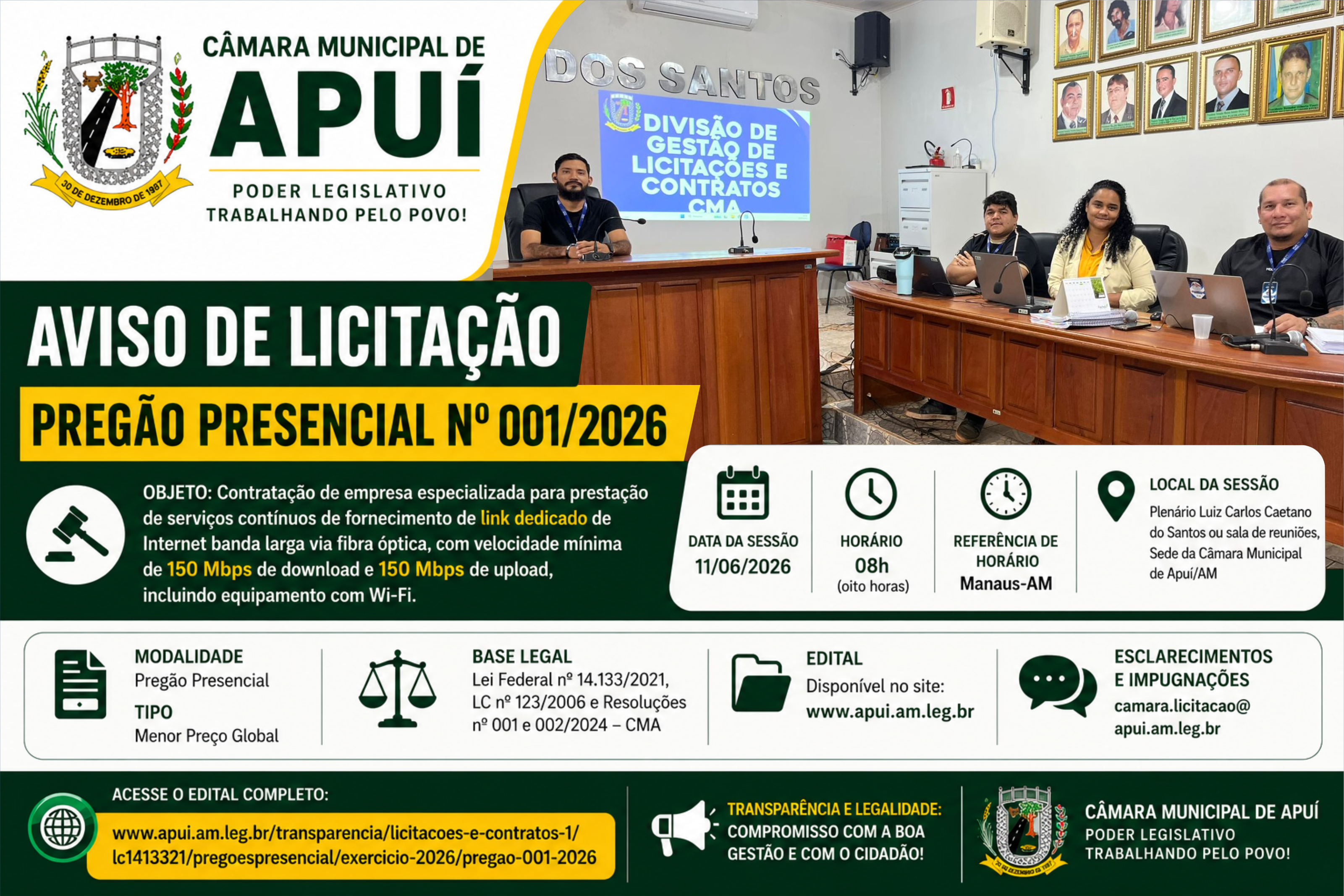 Divisão de Licitações Anuncia Abertura de Pregão Presencial Nº 001/2026